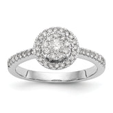 14k White Gold 1/2 carat Lab Grown Diamond VS/SI+ G+ Complete Cluster Engagement Ring